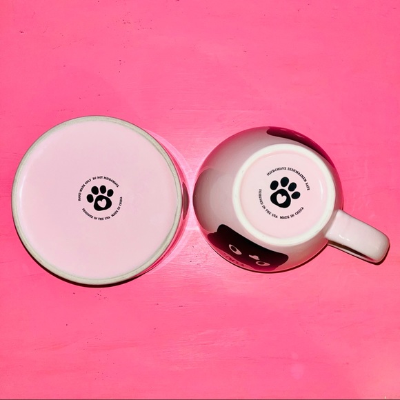 ***SOLD***  “My Cat is Judging You” Pink Cat Bowl & Mug Set - Picture 4 of 11